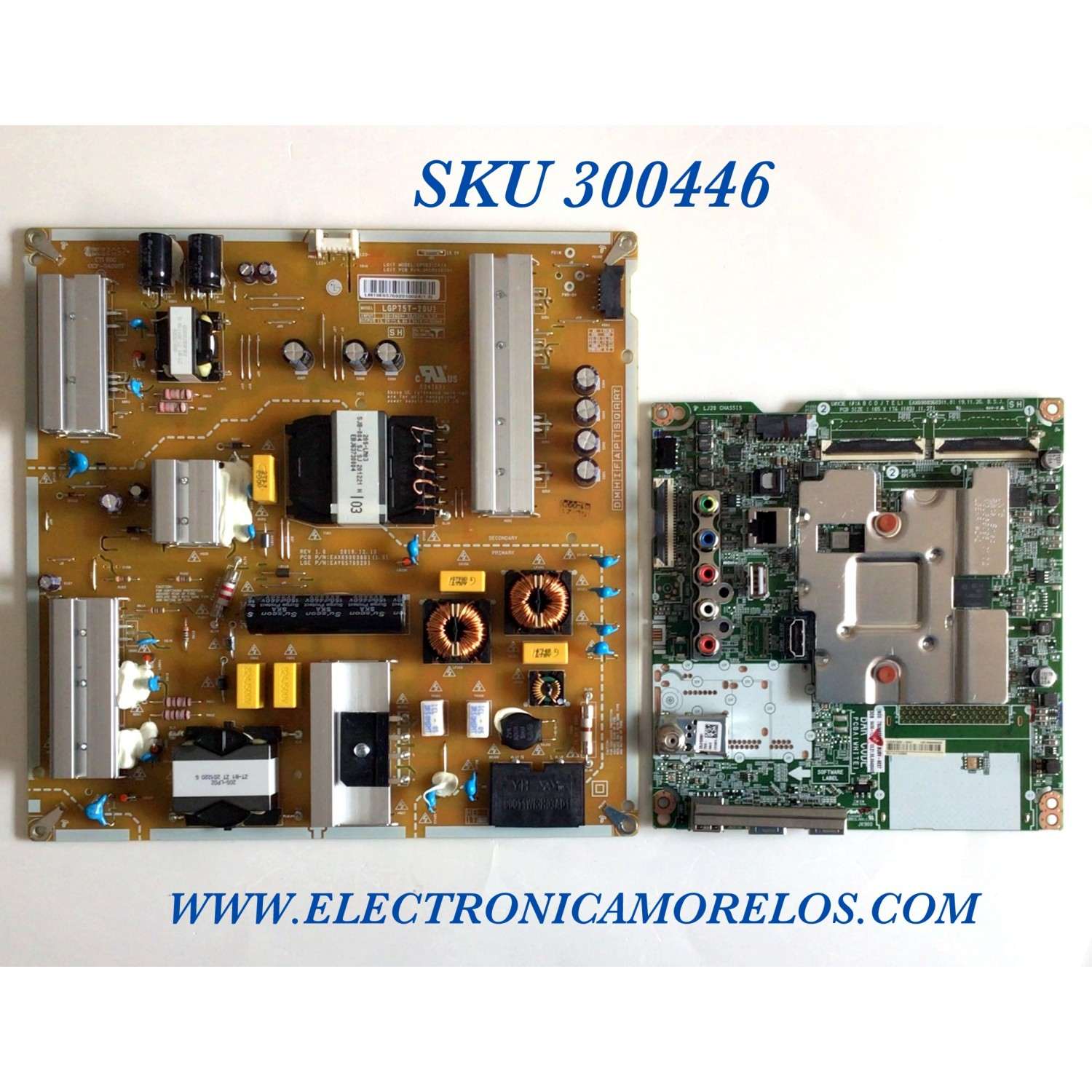 KIT DE TARJETAS PARA TV LG MAIN EBT66488405 / EAX69083603 / FUENTE EAY65769201 / EAX69063801 / PANEL NC750DQG-ABGRD / MODELO 75UN6950ZUD.BUSVLKR
